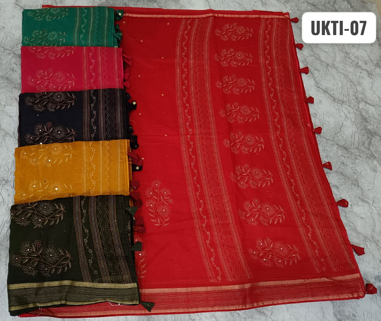 KF Ukti 07 Mirror Work Soft Cotton Designer Sarees Wholesale Shop In Surat